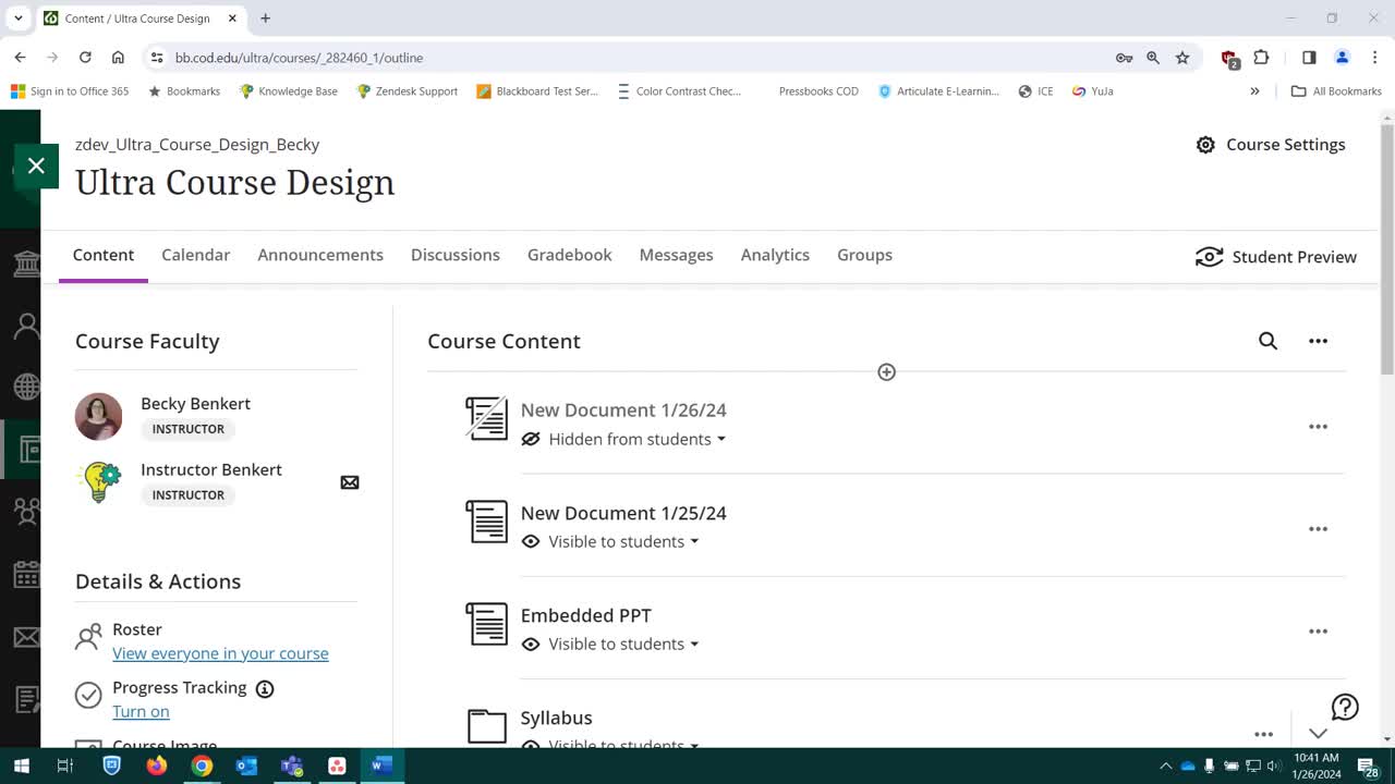 Roster Verification Blackboard Ultra Courses Learning